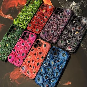 Eyeball Phone Case for iPhone & Samsung – 3D Horror Resin Case with Realistic Eyes, Gothic Style Protective Cover