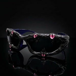 ダークパンクサングラス、ブラックタクティカルゴシックグラス、ミュージックフェスティバル用アイウェア、彼や彼女へのプレゼント Style D