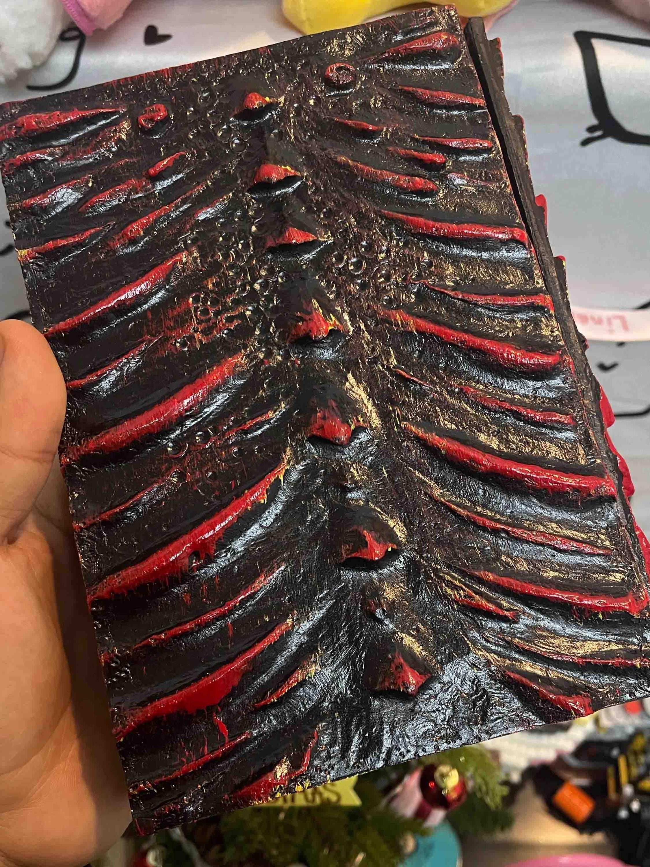 HorrorEyeArt 3D Dragon Eye Embossed Journal, Resin Engraving A5 Notebook for Dragon Lovers, Hardcover Notepad Halloween Gifts Retro Diary