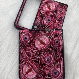 3D Eyeball Horror Phone Case – Handmade Resin Case with Tentacle Texture, Protective Gothic Case for Samsung Galaxy Z Fold/Flip Motor Razr
