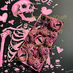 Grotesque 3D Eyeball Phone Case – Handmade Bio-Horror Resin Case with Embedded Eyes for iPhone & Samsung image 4