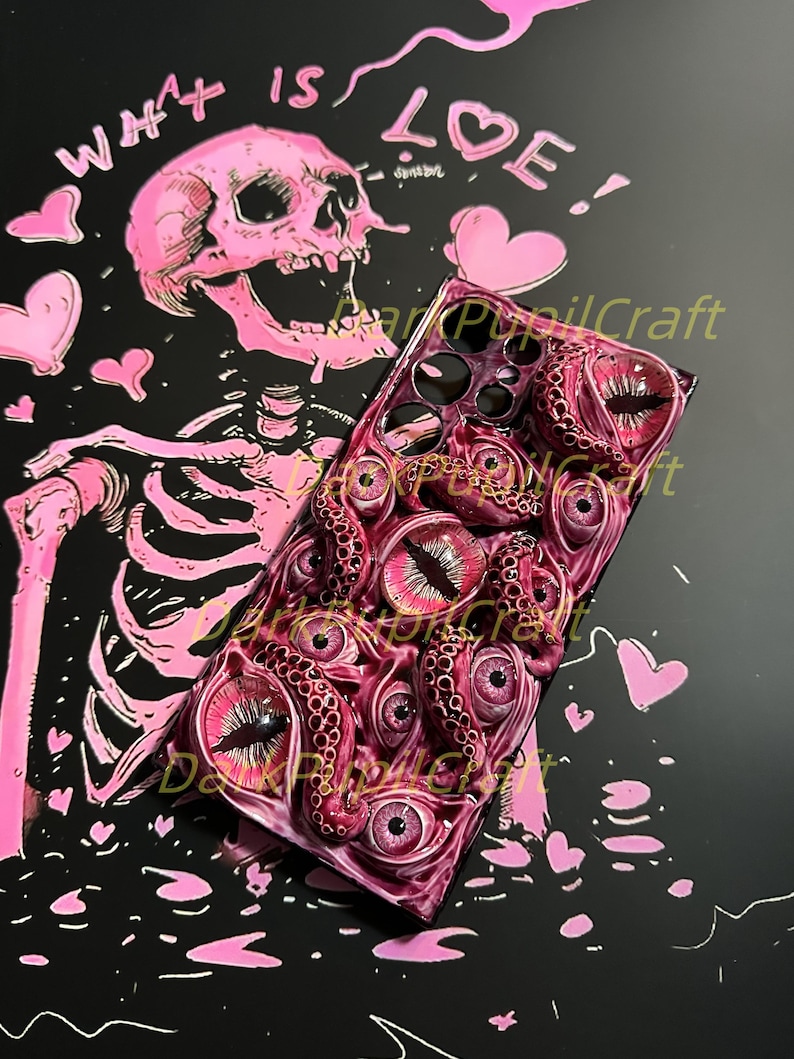 Grotesque 3D Eyeball Phone Case – Handmade Bio-Horror Resin Case with Embedded Eyes for iPhone & Samsung image 4
