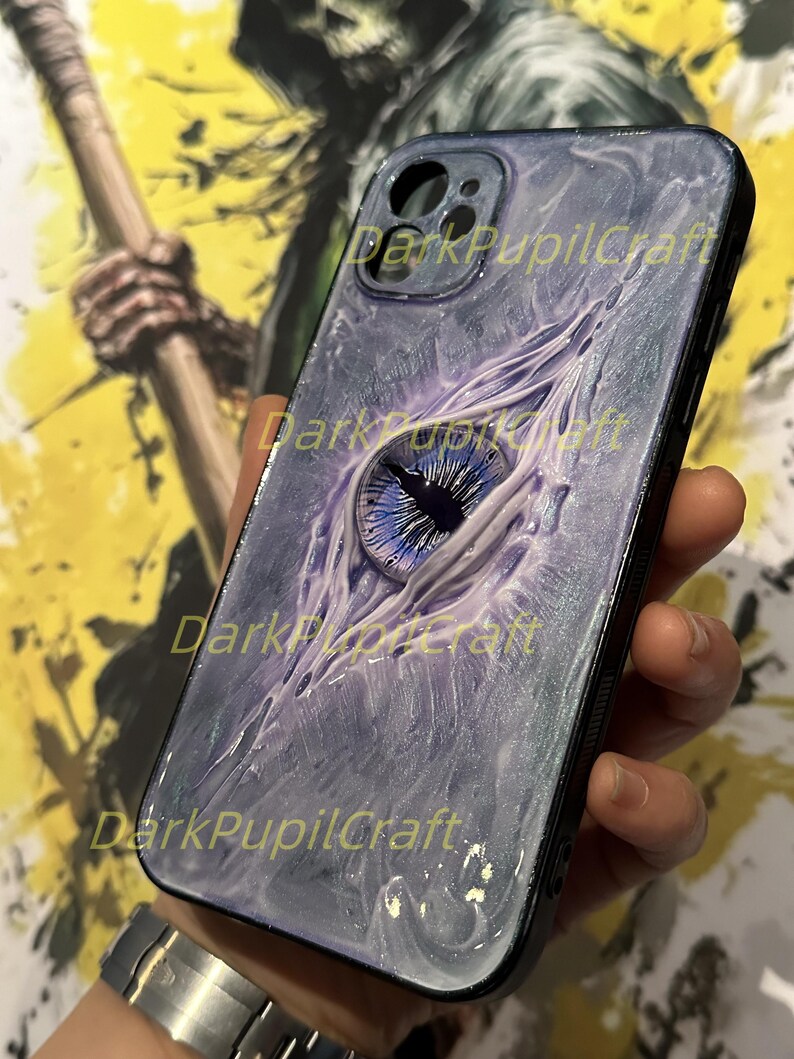 Handmade Gothic Horror Phone Case with 3D Eyeball – Flesh Texture Resin Cover for iPhone & Samsung image 12