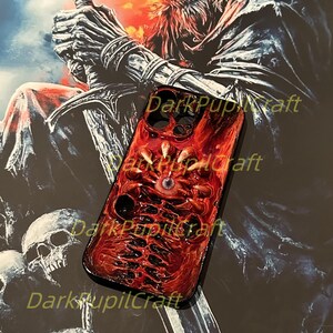 Bio-Horror Phone Case, 3D Flesh Texture, Realistic Grip Design, Creepy Horror Art for iPhone & Samsung, Horror Lover Gift image 2