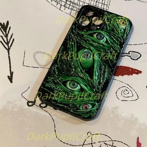 Funda de teléfono con ojos humanos de terror 3D - Funda gótica para iPhone 17/16/15 ProMax y Samsung, Google Pixel, Motorola Razr, regalo de Halloween imagen 14