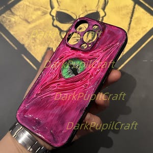 Handmade Gothic Horror Phone Case with 3D Eyeball – Flesh Texture Resin Cover for iPhone & Samsung image 19