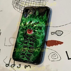 Bio-Horror Phone Case, 3D Flesh Texture, Realistic Grip Design, Creepy Horror Art for iPhone & Samsung, Horror Lover Gift image 9