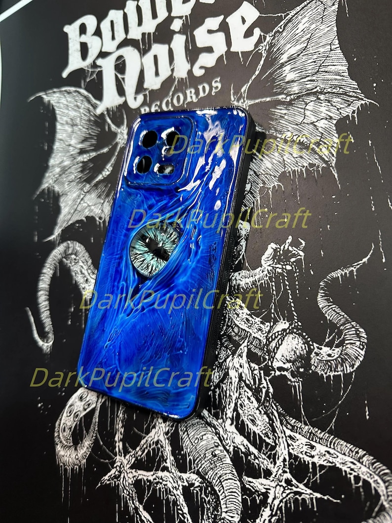 Handmade Gothic Horror Phone Case with 3D Eyeball – Flesh Texture Resin Cover for iPhone & Samsung image 9