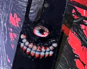 Creepy Teeth Junk Eyes Horror Phone Case for iPhone, Galaxy Samsung, Pixel, Moto | Cool Bloody Phone Case, halloween gifts