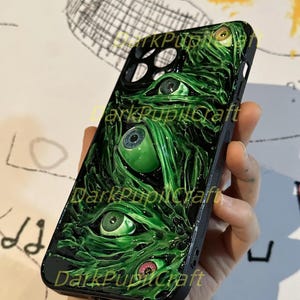 Funda de teléfono con ojos humanos de terror 3D - Funda gótica para iPhone 17/16/15 ProMax y Samsung, Google Pixel, Motorola Razr, regalo de Halloween imagen 12