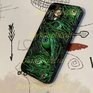 Funda de teléfono con ojos humanos de terror 3D - Funda gótica para iPhone 17/16/15 ProMax y Samsung, Google Pixel, Motorola Razr, regalo de Halloween imagen 13