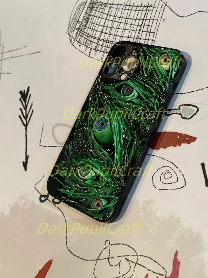 Funda de teléfono con ojos humanos de terror 3D - Funda gótica para iPhone 17/16/15 ProMax y Samsung, Google Pixel, Motorola Razr, regalo de Halloween imagen 13