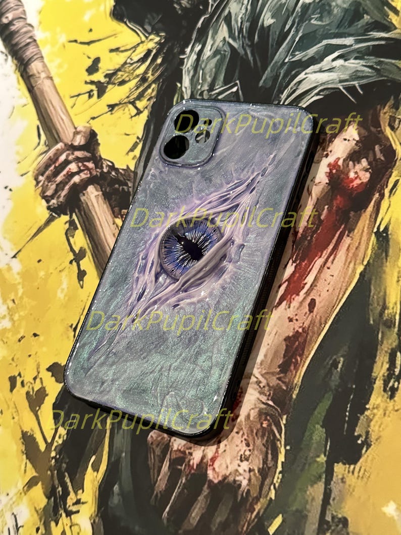 Handmade Gothic Horror Phone Case with 3D Eyeball – Flesh Texture Resin Cover for iPhone & Samsung image 13