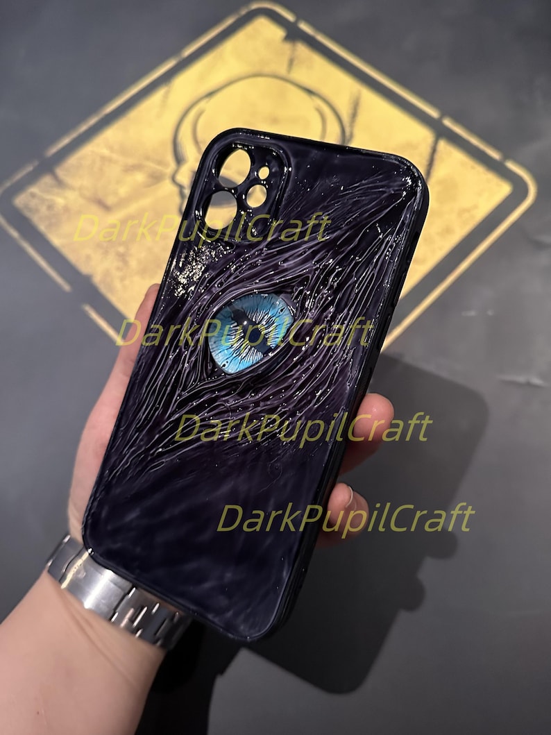 Handmade Gothic Horror Phone Case with 3D Eyeball – Flesh Texture Resin Cover for iPhone & Samsung image 15