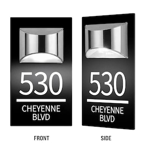 Modern Solar LED House Number Sign – Personalized Illuminated Address Plaque – Waterproof Outdoor Lighted Box for Home or Apartment.
