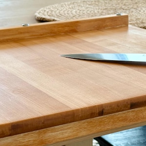 Tabla de cortar de madera hecha a mano - Arce, Colección Countertop - Veta en el borde