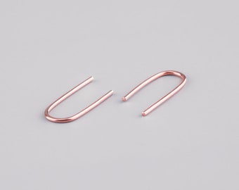 Short Stalk Earrings Rose Gold || Handmade, Loop, Jewellery, Womens, Teen, Gift, Handmade, Earring, Hooks, Thread through, Silver