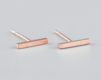 Rose Gold Plated Linear Studs || Ayana Luxe, Mini, Handmade, Jewellery, Stud, Tiny, Cute, Teen, Women, Gift, Jewelry, Bar, Lines, Rose Gold