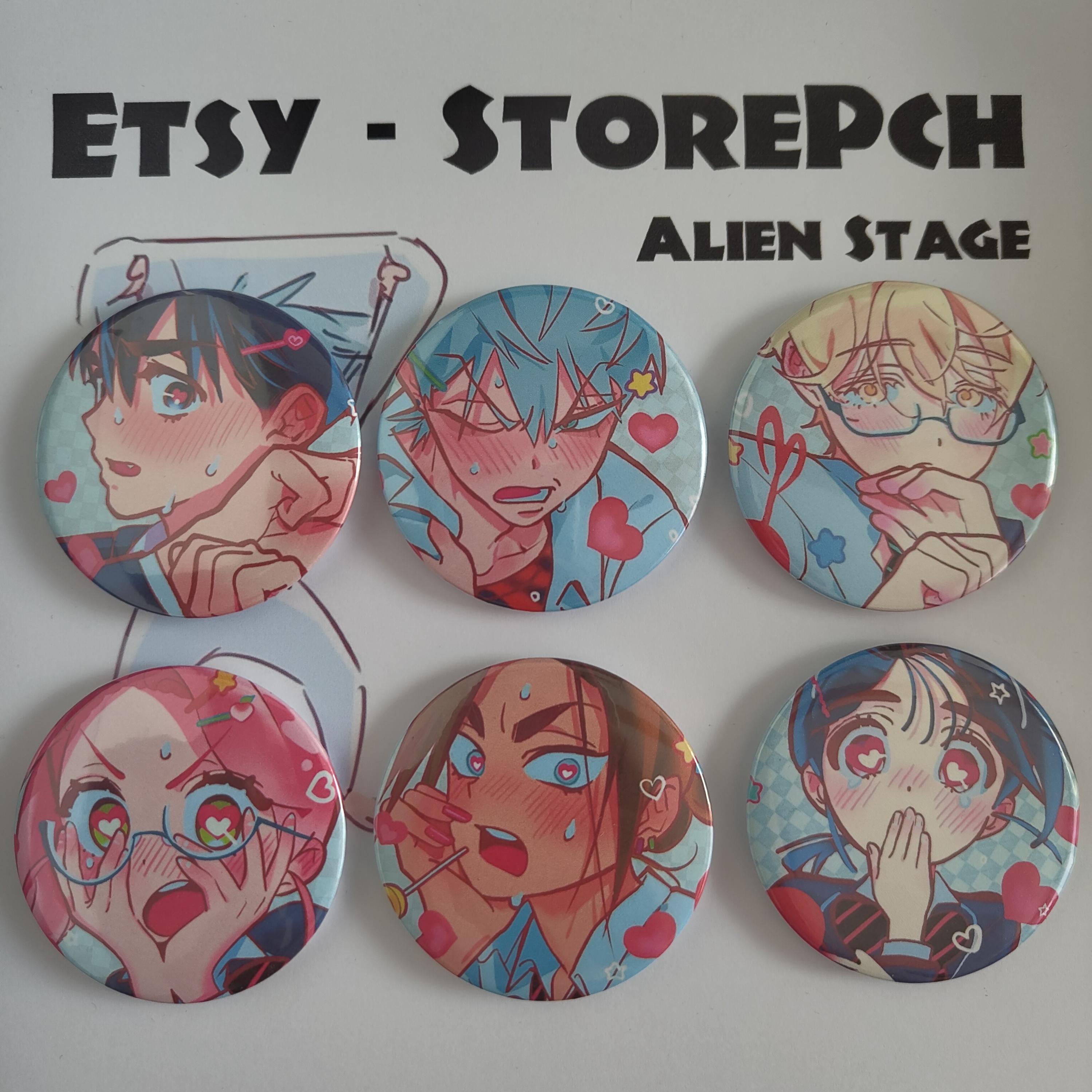 Set De 6 Badges Broches Alien Stages - Figurines Jeux Vidéo Cosplay - Alliage Métal 2 à 10 Cm
