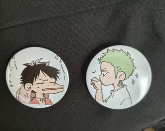 Pin 58mm - One Piece (Luffy and Zoro)
