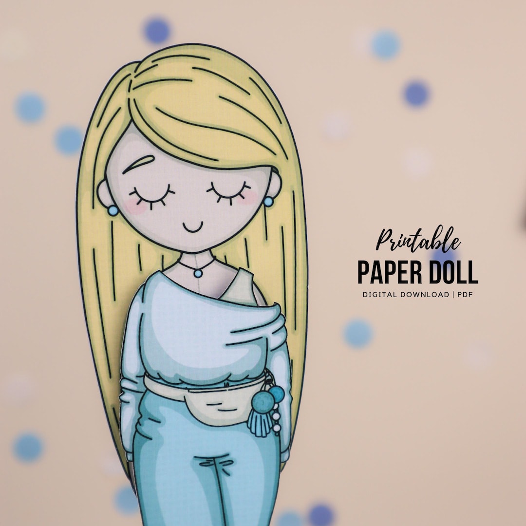 Printable Paper Doll Template Digital Download for Kids Etsy