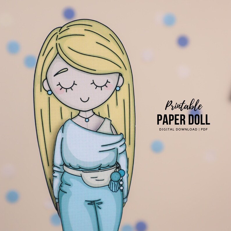 Printable Paper Doll Template, Digital Download, for Kids - Etsy