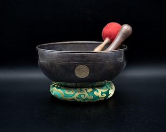 9.5 Inch Black Etching Sun Carving Singing Bowls-Tibetan Singing bowl From Nepal-Holistic Bowls-  Harmonize Resonate Sound