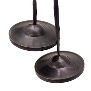 Handicraft Black Tibetan Tingsha Bells for Meditation and Healing, Harmonize Resonate Sound