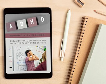 Pianificatore di produttività per l'ADHD, strategie di funzionamento esecutivo (download digitale)