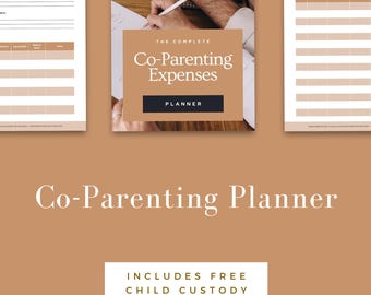 Co-Parenting Expense Planner| Child Custody Planner| Shared Expenses Tracker for Co-Parents & Blended Families| Child Custody Visitation Log