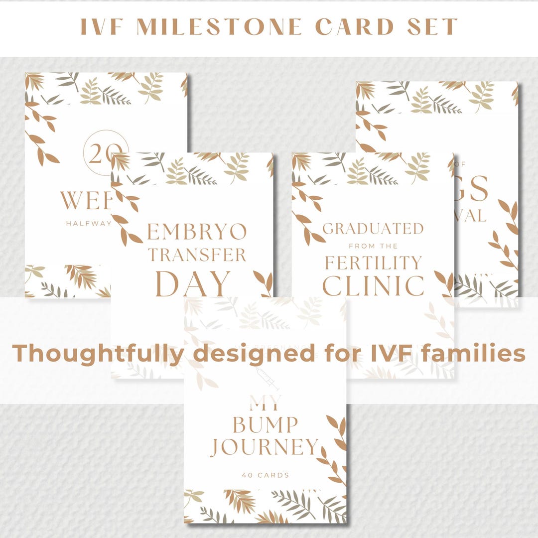 IVF Milestone Card Set | 40 Printable IVF Journey Cards | Pregnancy ...