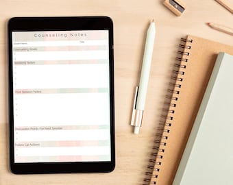 Printable Counseling Notes: Therapy Session Form for Therapists (PDF Download)