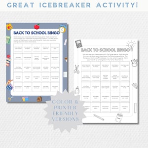 Getting to Know You Bingo| Icebreaker Game for Classrooms| Printable Icebreaker Activity| Class Get To Know You Activity Printable| PDF