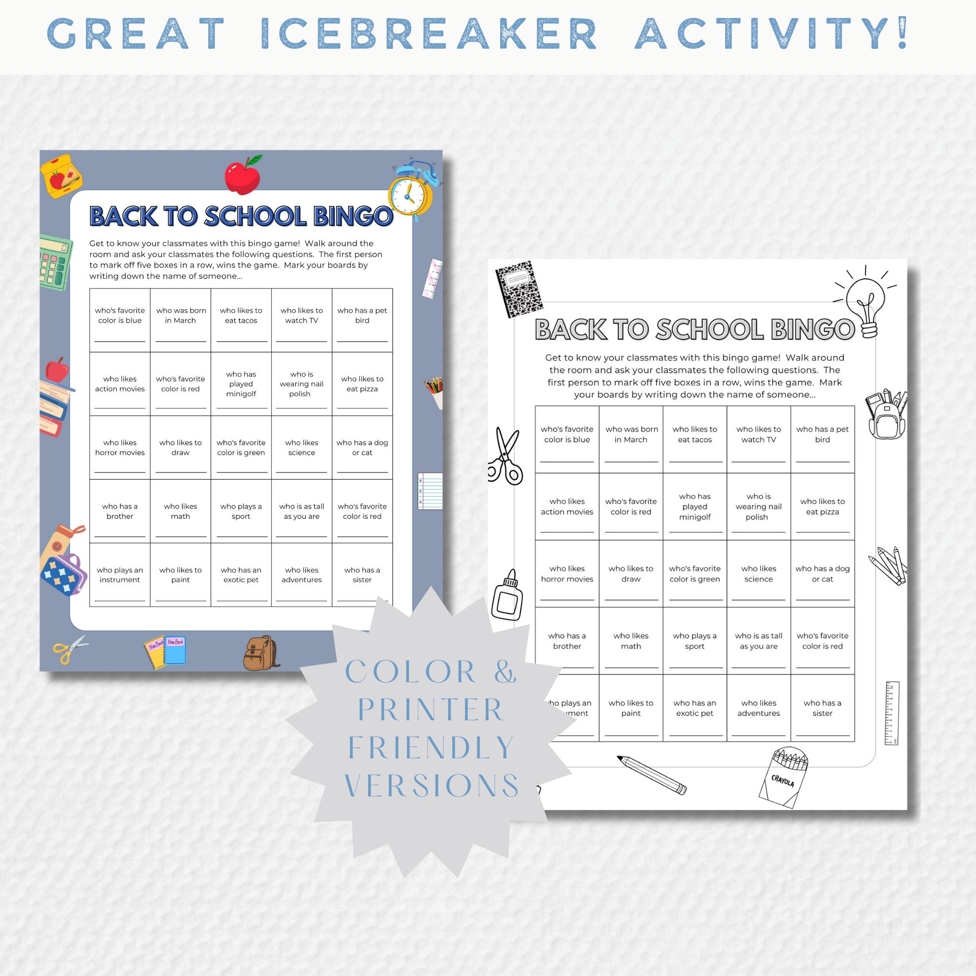 Getting to Know You Bingo: Printable Icebreaker Game (PDF Download - Etsy