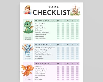 Visual Daily Routine Checklist for Kids: Printable Planner (PDF)