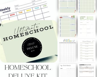 Homeschool Planner|Homeschool Organization Tools|Lesson Plans, Chore Charts, Assignment Log |Digital Download| Printable Homeschool Tracking