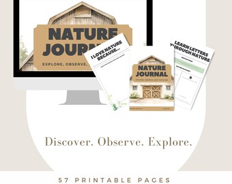 Nature Journal for Kids | 57-Page Outdoor Exploration Workbook | Science & Nature Study Printable | Homeschool Curriculum | PDF + JPG