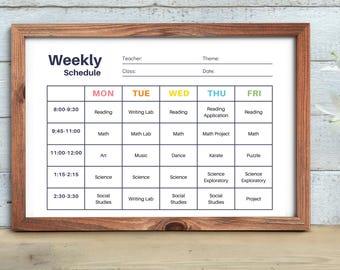 Homeschool Weekly Schedule | Printable Planner (PDF)