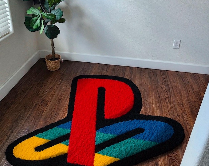 Handmade Retro Gamer Tufted Rug: Custom Gaming Room Decor