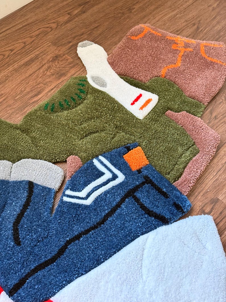 Laundry Pile Tufted Rug, Aesthetic Handmade Accent Rug - Etsy