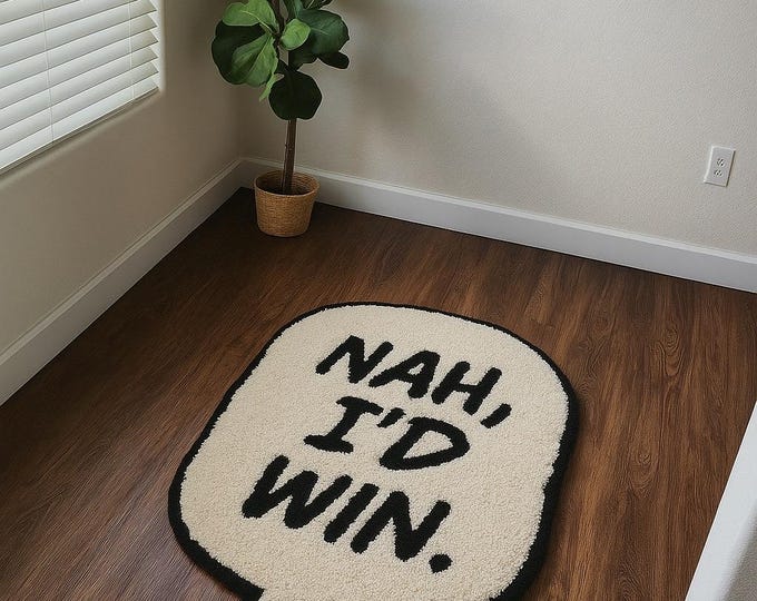 Nah, ide win Tufted Rug: Gojo inspired Anime Decor rug