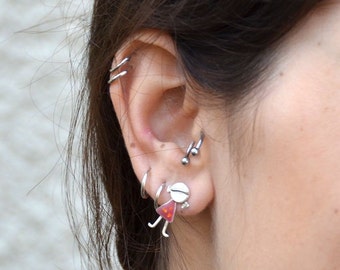 Sterling Silver Studs, Silver Stud Earrings, Mother Earrings, Girl Earrings, Unique Studs, Colorful Earring, Daughter Gift