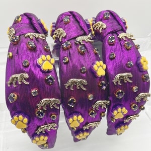 Game Headband, Knotted Headband, Game Day, Purple and Gold, Geaux Tigers