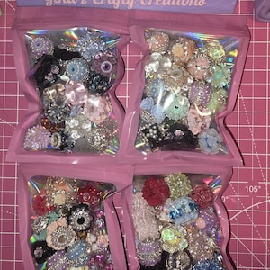 Bolsas de cuentas misteriosas y mezclas de acrílico plano fancy bead mix of 20
