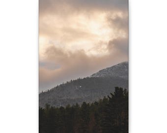 Stimmungsvoller Berg Sonnenuntergang Leinwand | Landschaft Wandbild