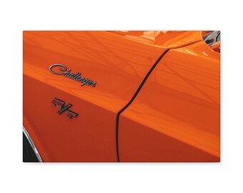 Orangefarbener Dodge Challenger Canvas