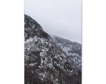 Nebliger Berg Sonnenuntergang Leinwand | Gestreckt Matte Wandkunst