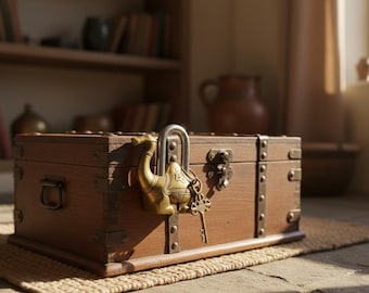 Ręcznie wykonana kłódka w stylu vintage Crafty Corner z mosiądzu w kolorze antycznym