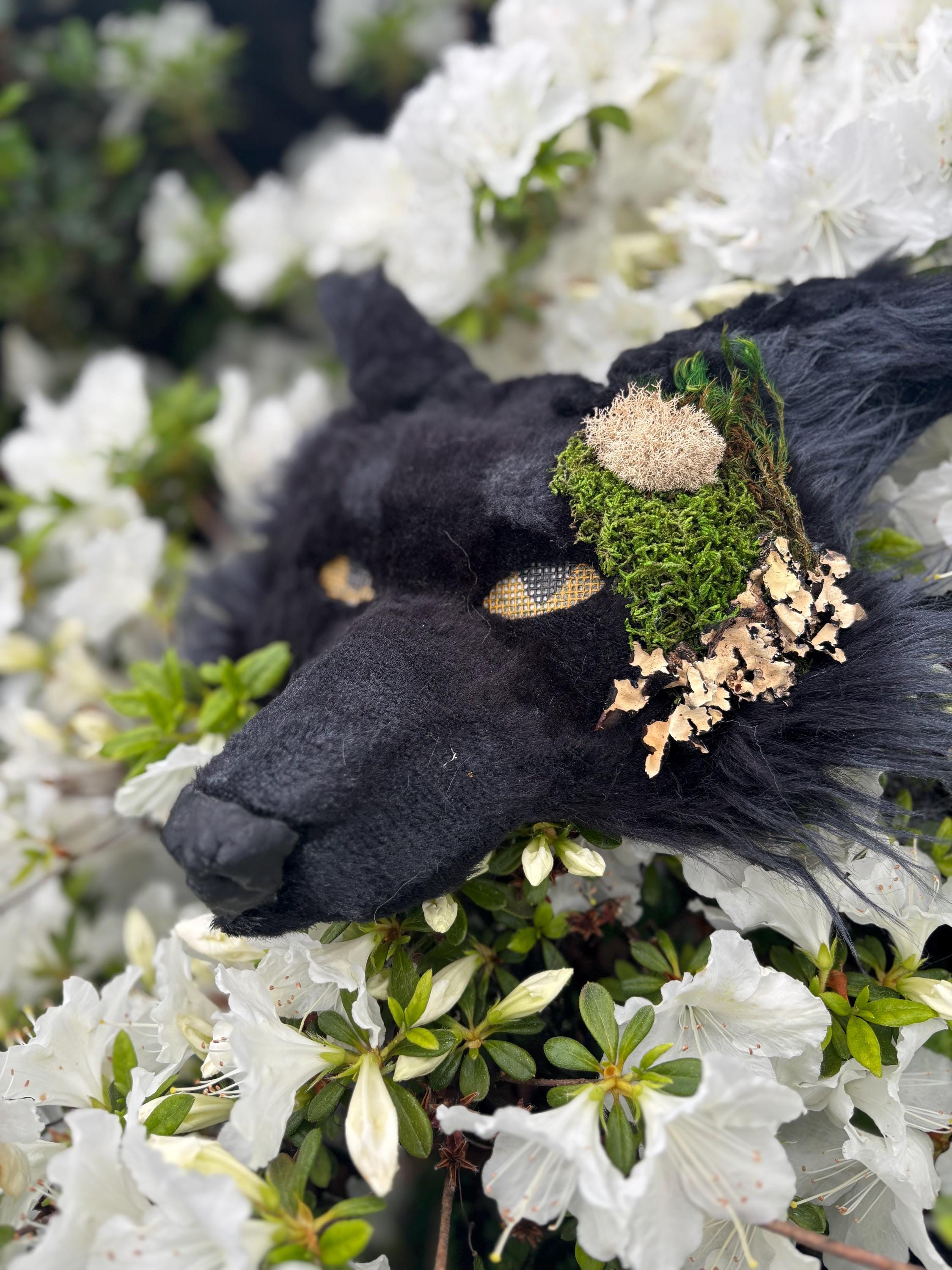 リアルな黒苔むした狼獣人のマスク - Etsy 日本