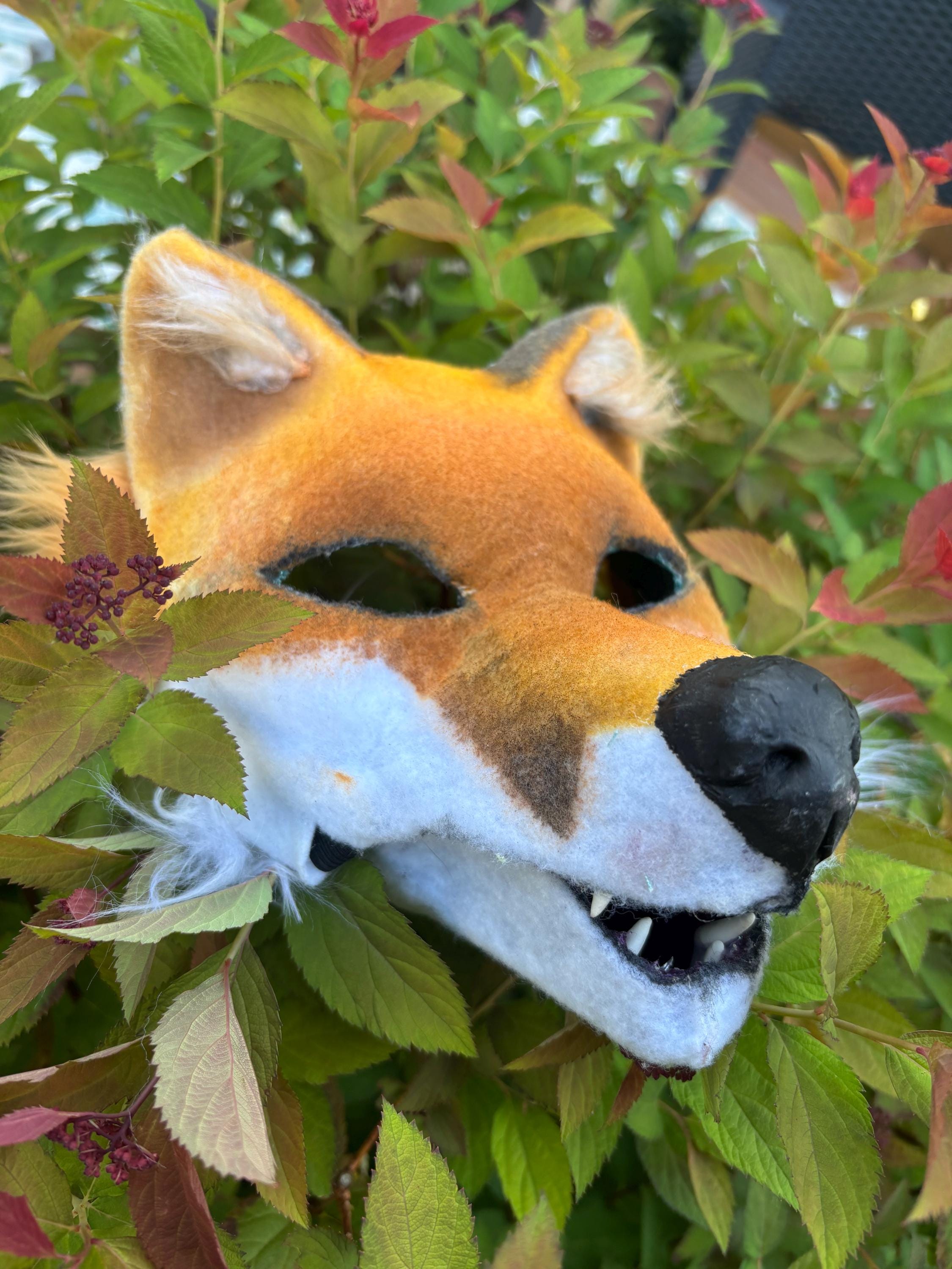 可動式ジョーフォックスマスク - リアルな獣人コスプレマスク - 可動式